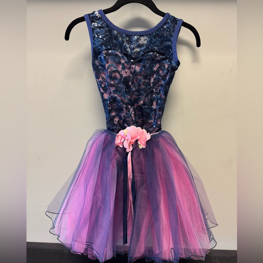 Awish Come True navy and pink LC dance ballet costume 2pc tutu